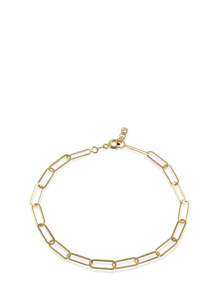 Paperclip 14 Ayar Kadın Altın Bileklik