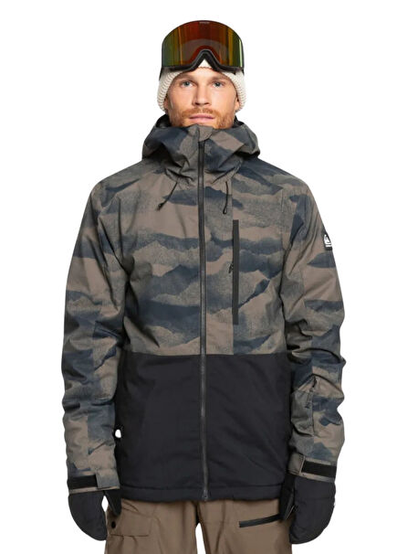Mission Block Printed Colorful Hooded Men's Snowboard Jacket