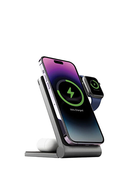 MagTrio 3in1 Foldable 15W Dark Grey Fast Charging Stand