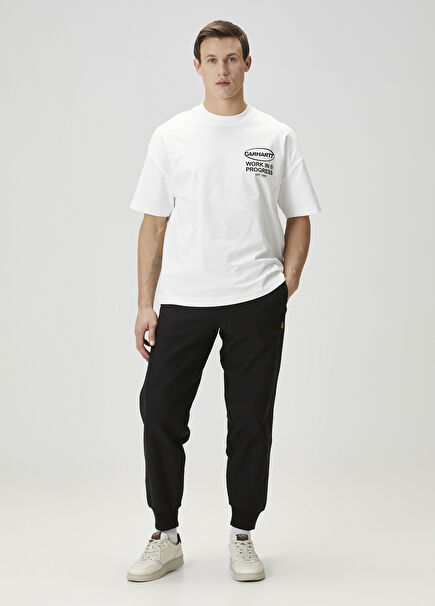 Black Logo Embroidered Pants