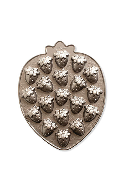 Mini Çilekler Platin Rengi Kek Kalıbı