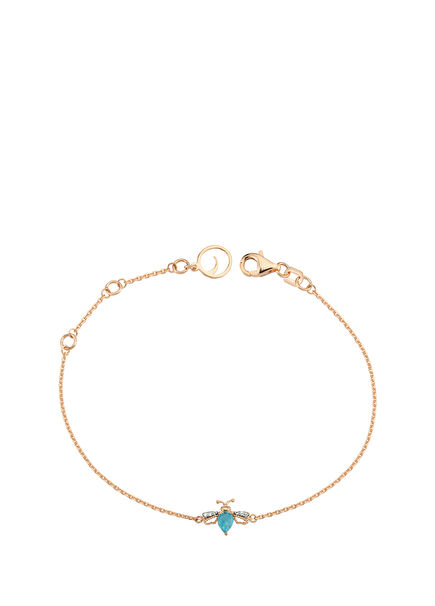 Queen Bee Kadın Mavi Topaz Pırlanta Altın Bileklik