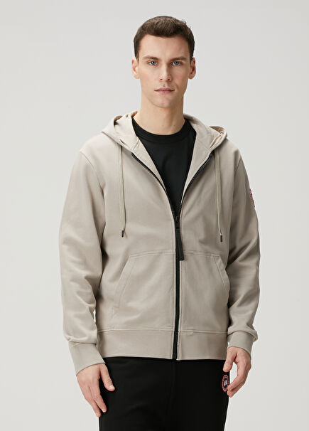 Huron Bej Kapüşonlu Sweatshirt