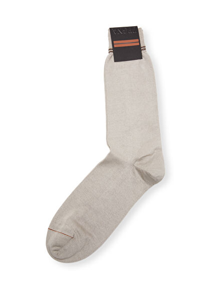 Beige Men's Silk Socks