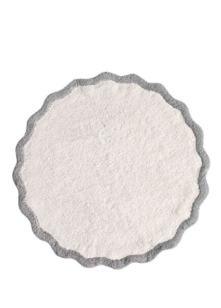 Scallop Gri Bambu Yuvarlak Banyo Paspası Bambu 90 x 90 cm