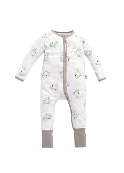 0.5 Tog Koala Zee Suit Beyaz Unisex Bebek Uyku Tulumu