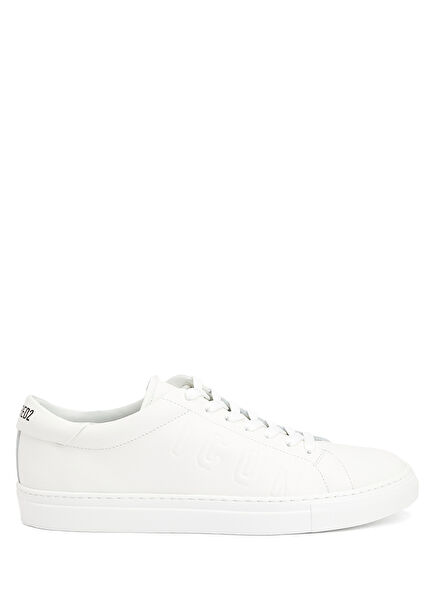 White Mens Leather Sneakers