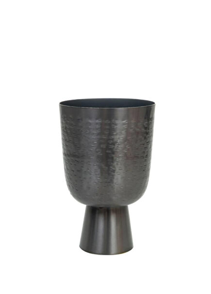 Lauren Antrasit Metal Saksı 15 cm