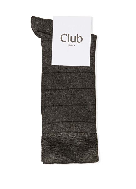 Anthracite Line Patterned Men's Bamboo Socks