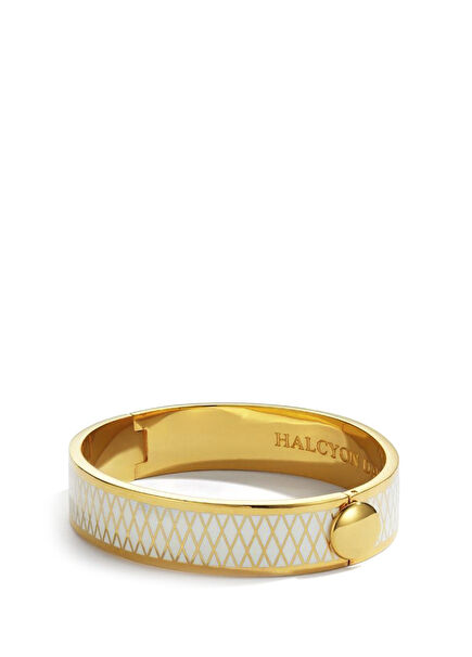 Parterre Cream Gold Hinged Bangle Bileklik