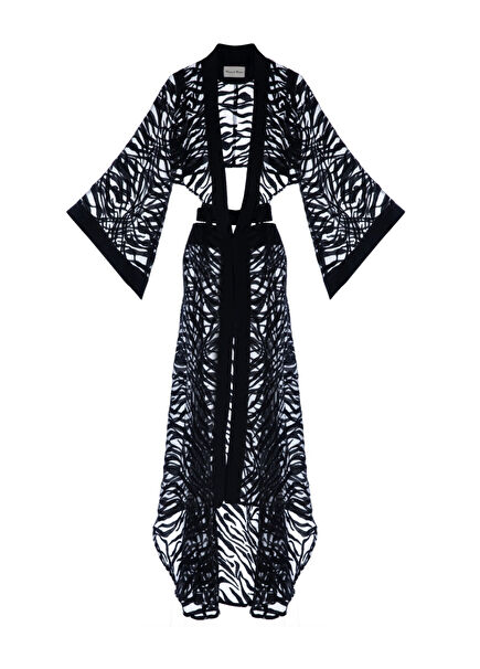 Sevilla Black Transparent Kimono Dress