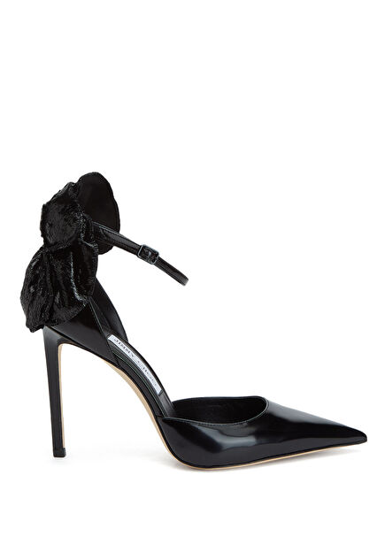 Marja Black Leather High Heels