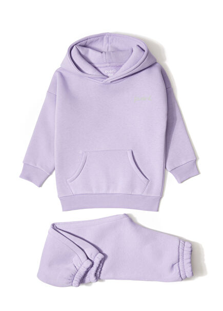 Purple Unisex Kids Tracksuit Set