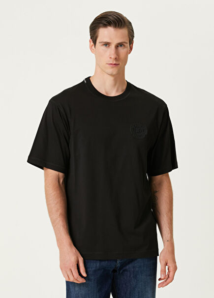 Siyah Logo Patchli T-shirt