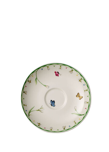 Colourful Spring Çiçek Desenki Porselen Kahve ve Çay Fincan Tabağı