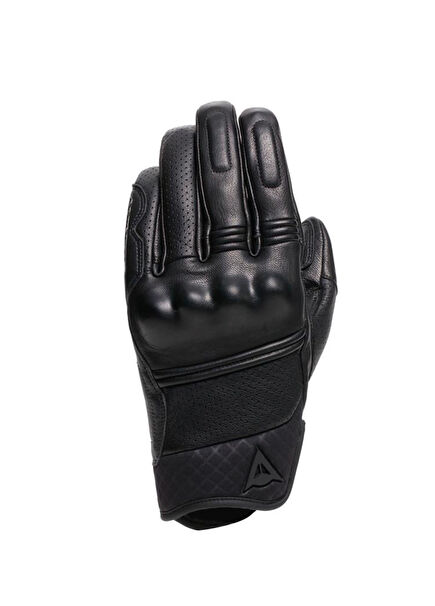 Folgor Black Leather Men's Motorcycle Gloves