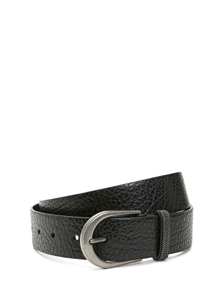 Black Women's Leather Belt