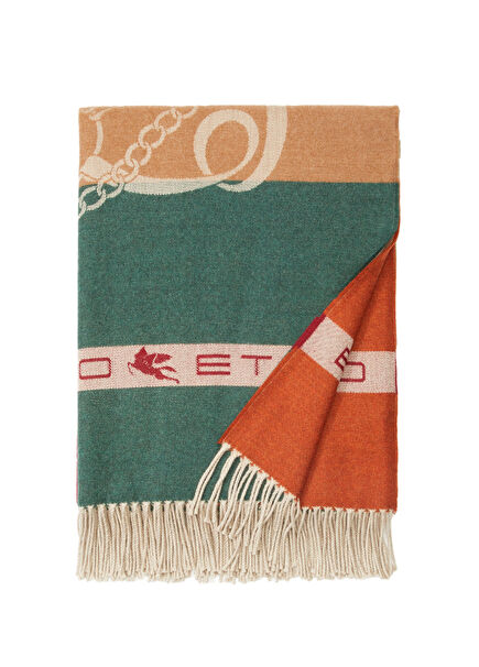 Horses Multicolor Wool Throw
