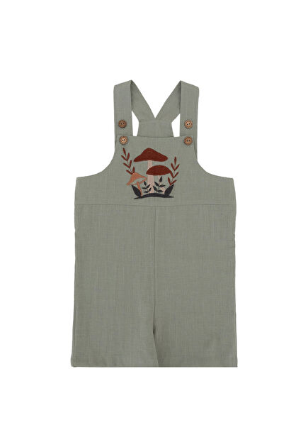 Lenny Embroidered Mint Boy's Jumpsuit