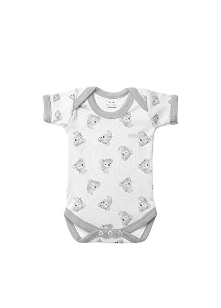 Koala Beyaz Çıtçıtlı Kısa Kollu Unisex Bebek Body