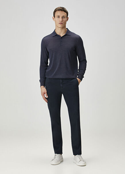 Lacivert Kanvas Pantolon