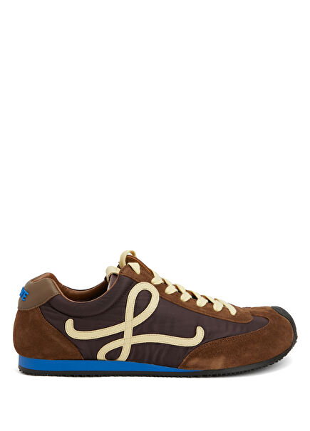 Flow Runner Yellow Brown Men's Leather Sneakers