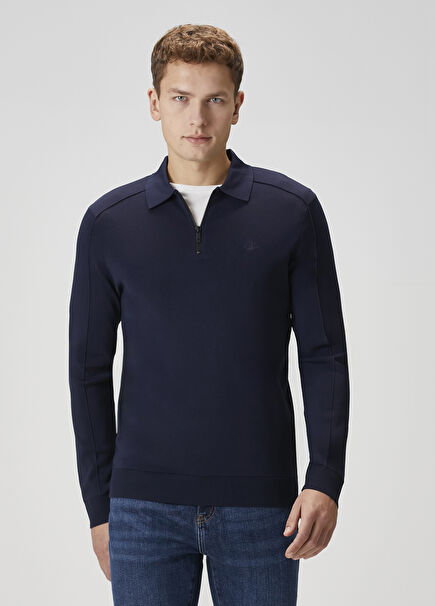 Lacivert Polo Yaka Triko