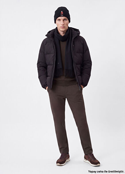 Khaki Slim-Fit Chino Casual Trousers