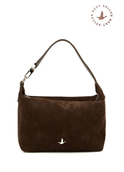 Kahverengi Kadın Süet Omuz Çantası