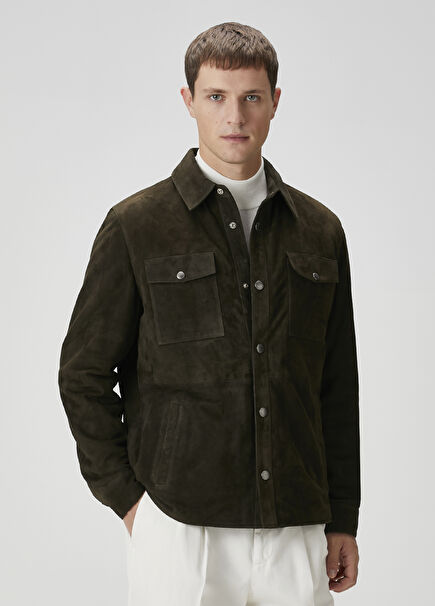 Haki Süet Gömlek