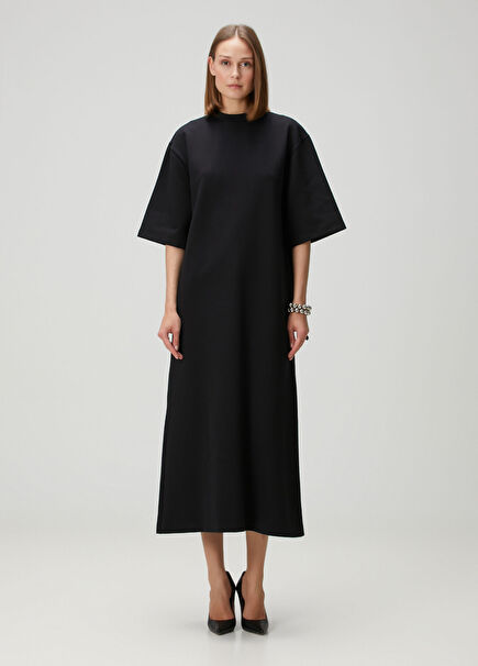 Black Midi T-shirt Dress