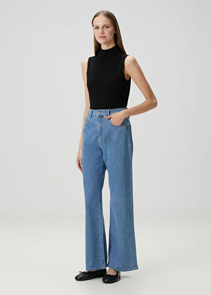 Dean Mom Fit Mavi Jean Pantolon