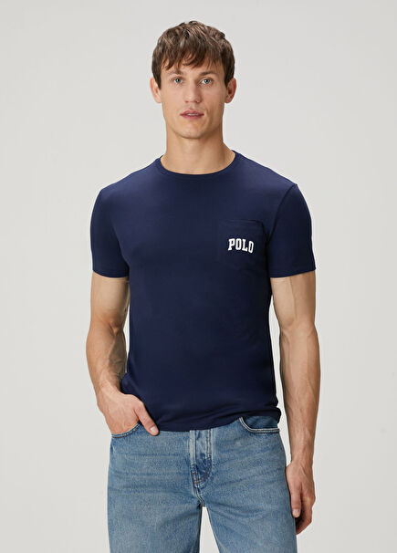 Lacivert Logo Baskılı T-shirt