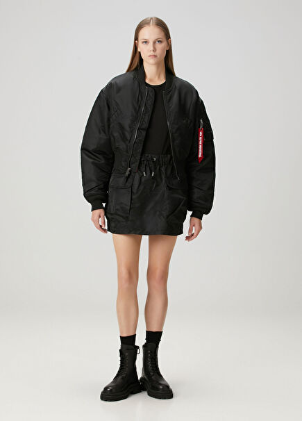 Black Mini Cargo Skirt