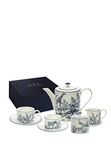 Serengeti Porcelain Tea Cup Set for 2 People