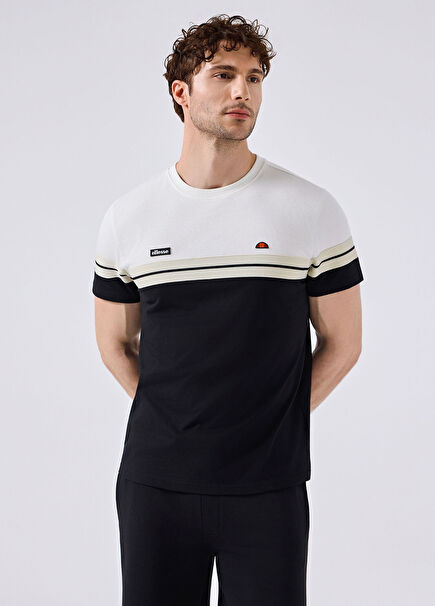 Siyah Çizgi Detaylı Kısa Kollu Erkek T-Shirt 6SM5014-BK