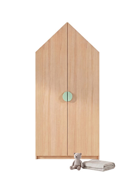 Small House Naturel Ahşap Çocuk Odası Gardırop