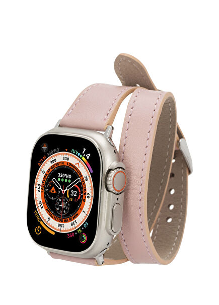 Alpine Slim Double Tour Blush Pink Leather Women's Apple Watch Band