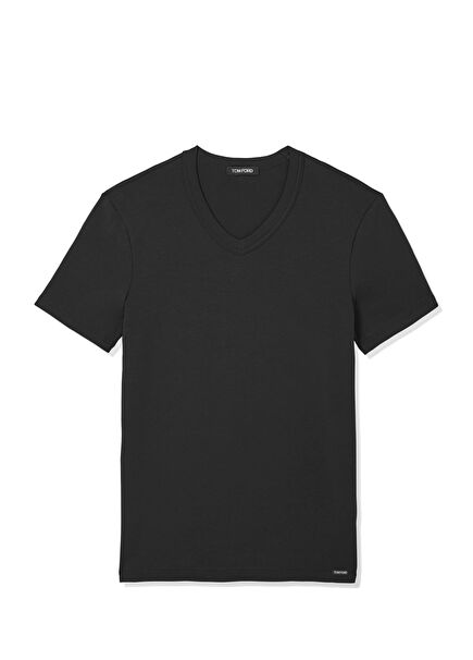 Black Logo Detailed Pajama Top