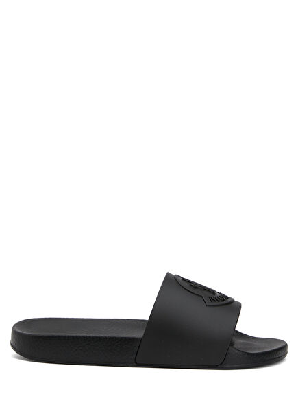 Basile Black Logo Detailed Men's Slippers