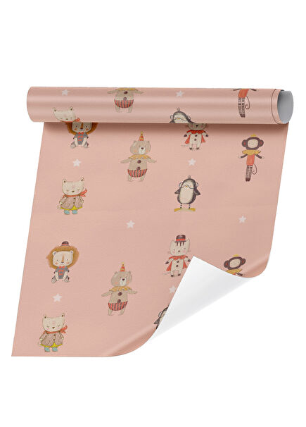 Pembe Sirk Temalı Çocuk Odası Duvar Kağıdı