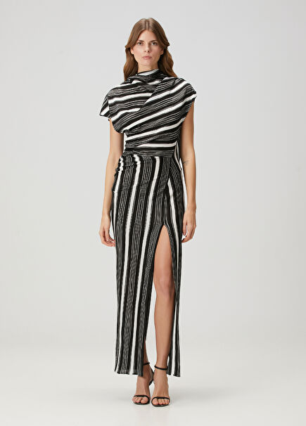 Black Striped Maxi Dress
