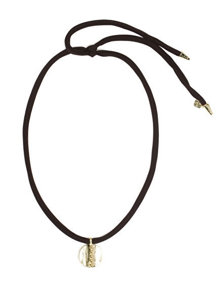 Kahverengi Damla Detaylı Kadın Kolye