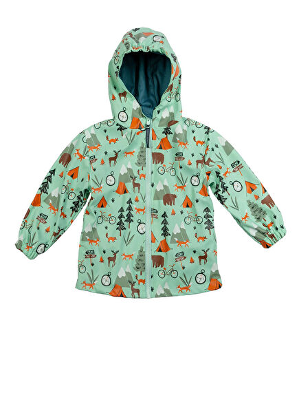 Renkli Desenli Erkek Çocuk Outdoor Yağmurluk 