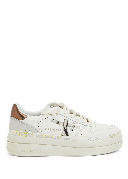 Mikol Cream Womens Leather Sneaker