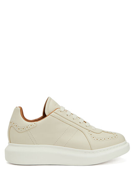 Cream Women's Leather Sneaker