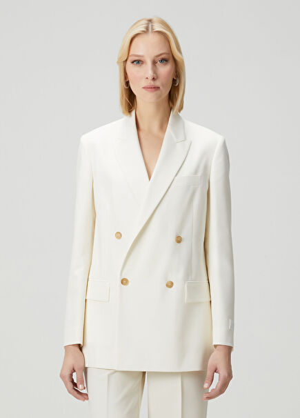 Krem Kruvaze Blazer