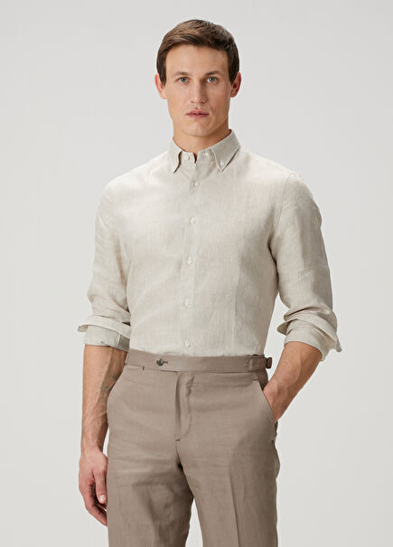 Beige Linen Shirt