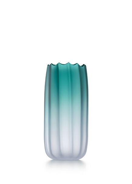 Mare Fonda Matte Peacock Green Glass Large Size Vase