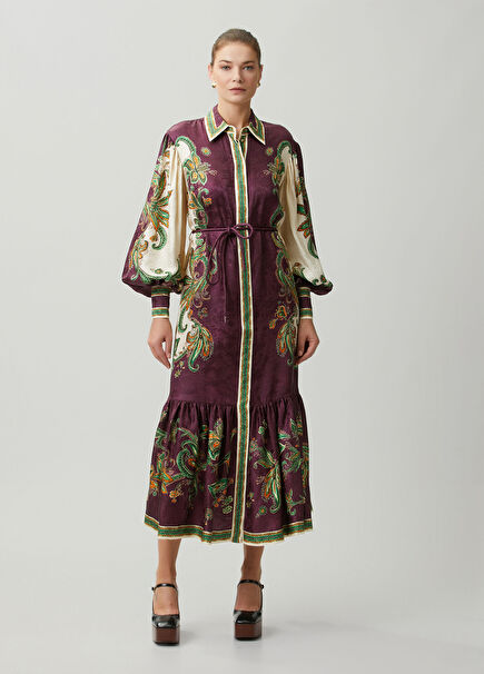 Ruthie Burgundy Midi Shirt Dress